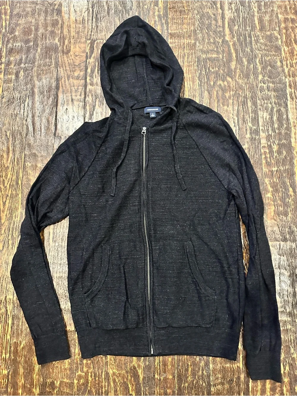 J. Crew Men’s Black Zip-Up Hooded Sweater